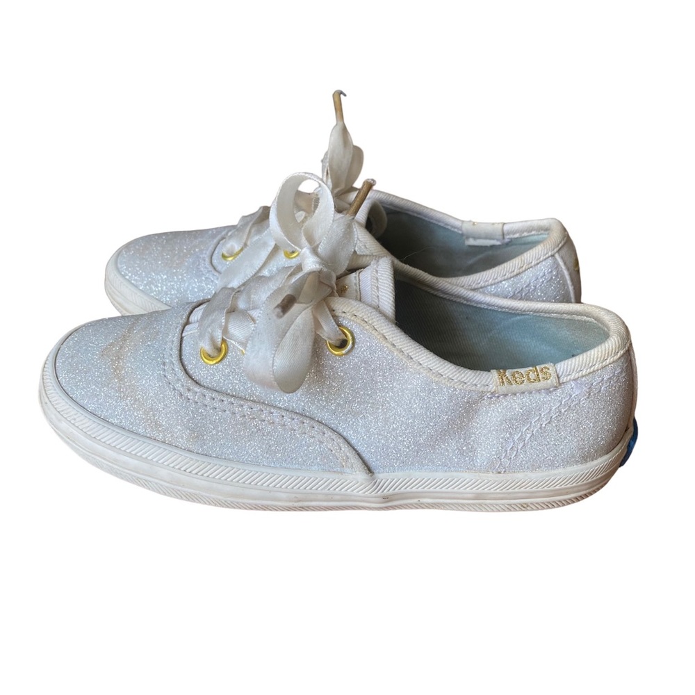 Kate Spade Sneakers Keds Collab White Cream Sparkle little girl/ Princess Size 9